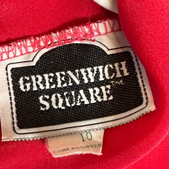 Vintage Red Greenwich Square Top Sz. 10 - Picture 2 of 6